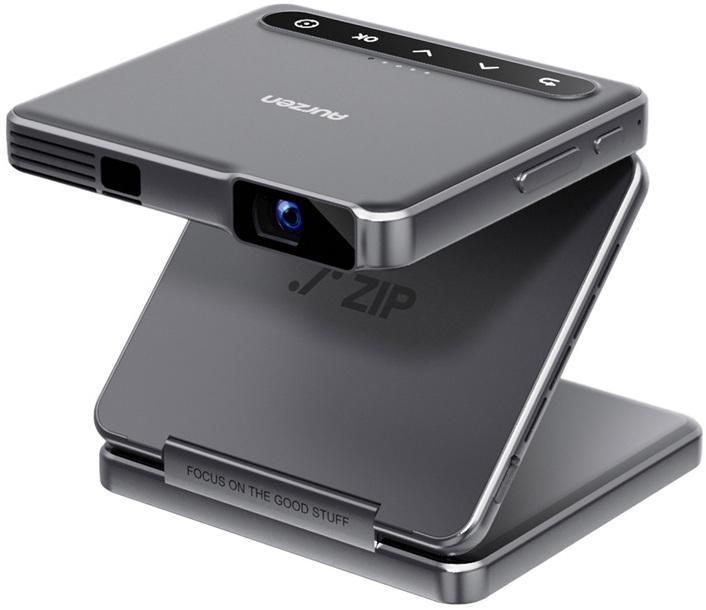 Mini Vídeo Projetor Portátil ZIP Tri - Fold 100 ANSI lumens HD 720p (Cinza) - AURZEN