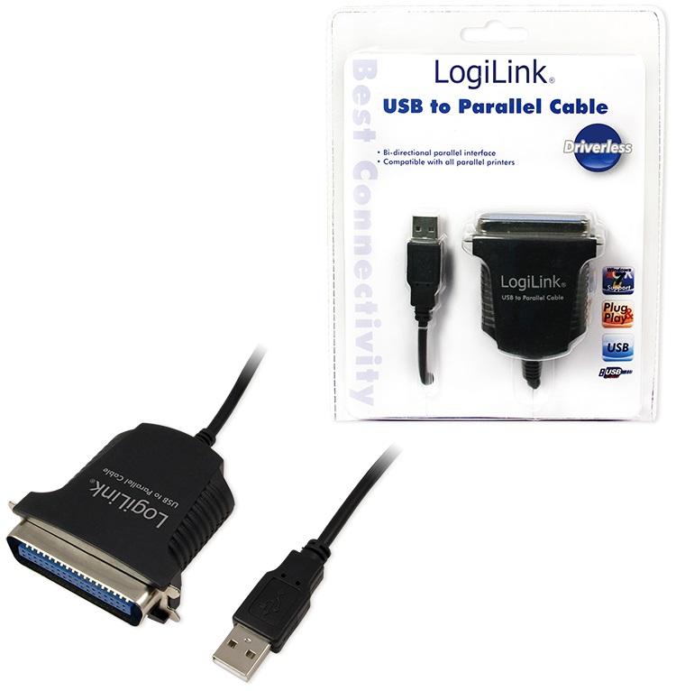 Cabo Adaptador p/ Impressora Centronic 36P - USB - LOGILINK