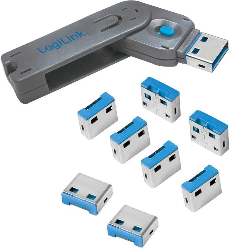 Bloqueador de Portas USB - A (1x Chave / 8x Bloqueadores) - LOGILINK