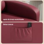 Poltrona de Massagem Reclinável com 2 Zonas de Massagem 8 Programas e 5 Níveis de Intensidade 68x88x98 cm Borgonha