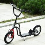 Trotinete para Crianças com Guiador Ajustável em Altura Travão Duplo e Estrutura de Aço 120x58x75 - 80 cm Preto