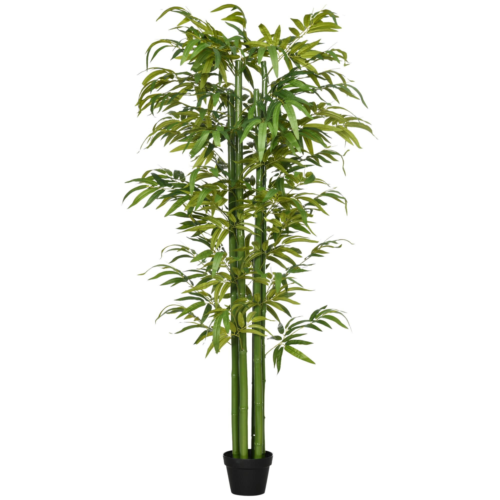 Planta Artificial Bambu Artificial para Interiores e Exteriores Decoração de Sala de Estar Escritório Ø17x180 cm Verde