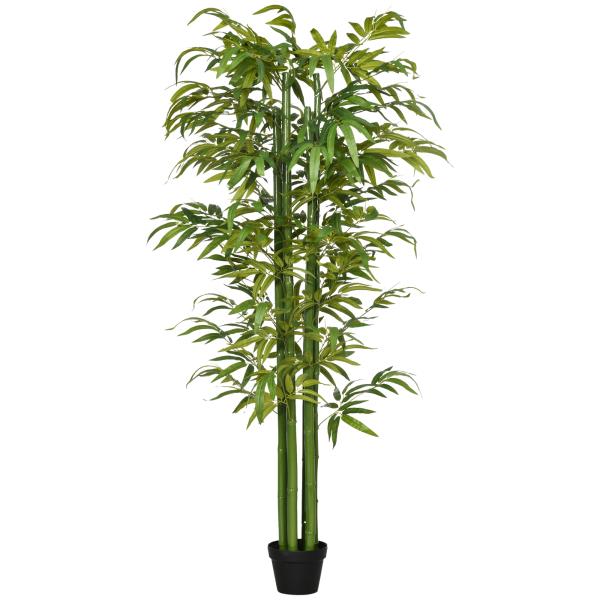 Planta Artificial Bambu Artificial para Interiores e Exteriores Decoração de Sala de Estar Escritório Ø17x180 cm Verde