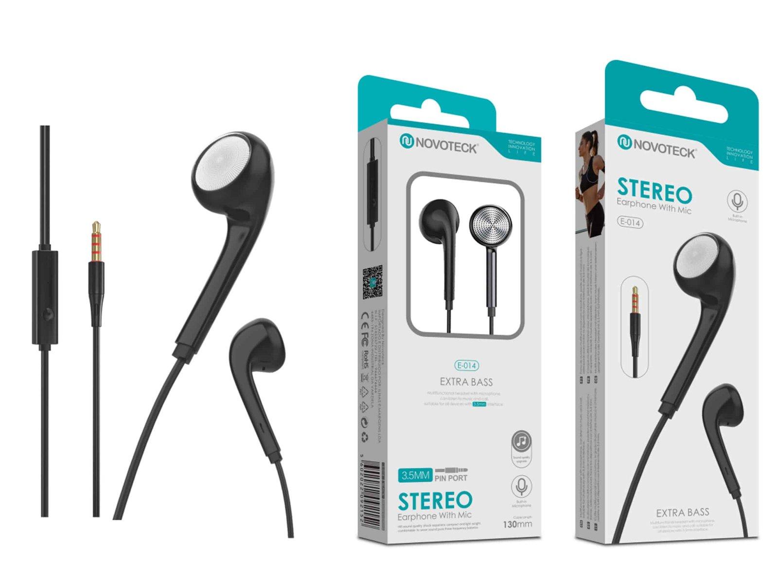 Auriculares Estéreo Negro com Extra Bass E-014
