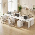 Secretária Reversível em Forma de L com 2 Gavetões Arquivadores Design Moderno para Espaços Pequenos Escritório Branco