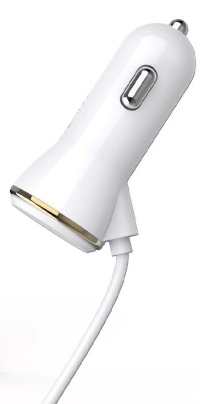 Carregador Isqueiro AV1083 c/ Cabo micro USB (Branco) - AVANTCONNECT