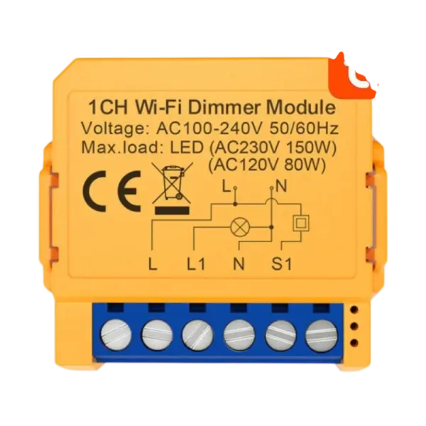 Módulo de Interruptor Inteligente DMS16 - 2 Tuya (Amarelo) - AVATTO