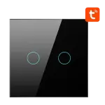 Interruptor Inteligente LZTS02 - EU - B2 2 Canais s/ Neutro ZigBee Tuya (Preto) - AVATTO