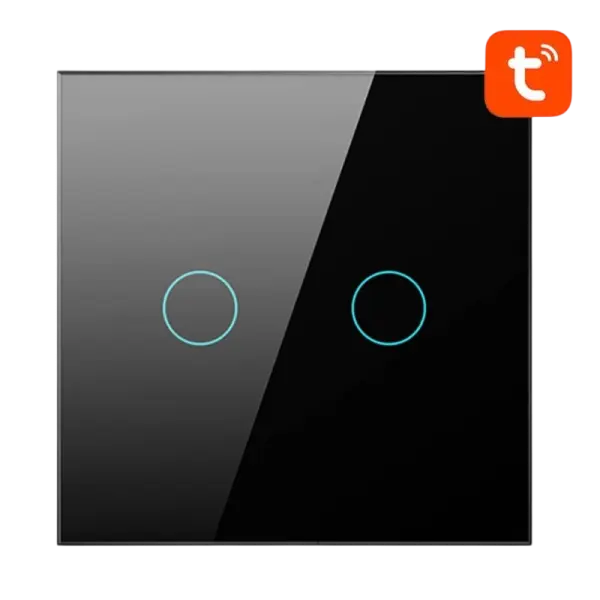 Interruptor Inteligente TS02 - EU - B2 2 Canais WiFi Tuya (Preto) - AVATTO