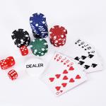 Mala de Poker Profissional com 200 Fichas Jogo de Poker com Maleta de Alumínio 5 Dados 2 Baralhos de Cartas e 1 Ficha de Dealer 29,5x20,5x6,5cm Multicor