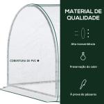 Estufa transparente para jardim ou terraço para cultivo de plantas e flores com porta zip 250x100x80cm PVC