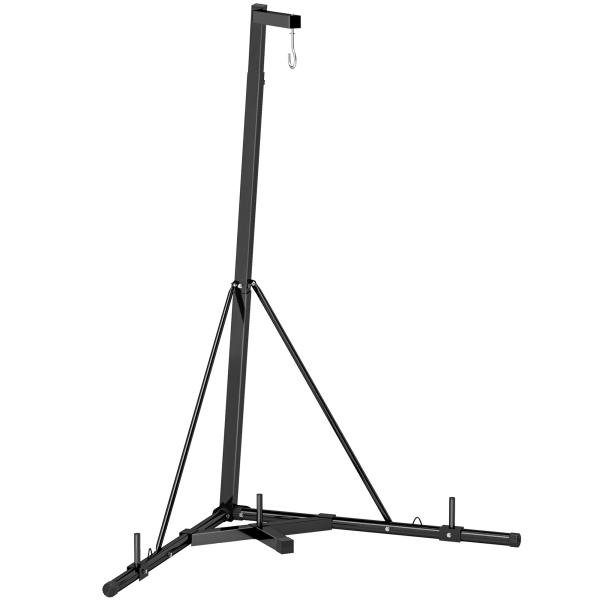 Suporte para Saco de Boxe de Pé Suporte para Saco de Boxe Dobrável com Altura Ajustável 170x90x182 - 225 cm Preto