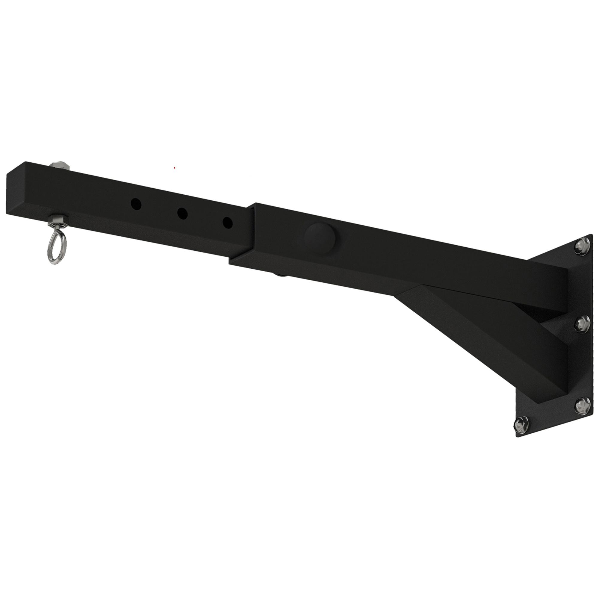 Suporte para Saco de Boxe de Parede com Distância Ajustável de 45 - 65 cm Gancho Giratório de 360° e Correntes Preto