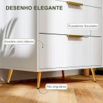 Cómoda com 4 Gavetas Cómoda de Dormitório Moderna com Desenho Ondulado Anti - Tombo 60x40x90 cm Branco