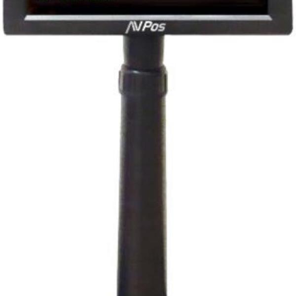 Visor de Cliente TPV VFD220 2 Linhas USB c/ Suporte Vertical (Preto) - AVPOS