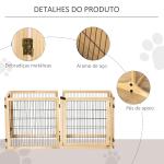 Barreira de Segurança para Cães de Madeira Dobrável para Cães Pequenos e Médios com 6 Painéis 432x36x70 cm Madeira