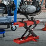 Plataforma Elevadora para Motocicletas com Altura Ajustável de 19 - 53cm Carga Máxima 500kg para Estacionar ou Reparar Oficina Garagem Preto e Vermelho