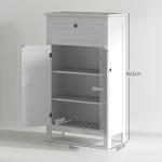 Armário Casa de Banho Móvel Casa de Banho com Gaveta 2 Portas e Prateleira Ajustável 60x30x102,5 cm Branco