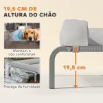 Cama Elevada para Cães com Latertais Amovíveis Cama Elevada para Cães Grandes Portátil com Malha Respirável 130x90x30 cm Cinza Claro