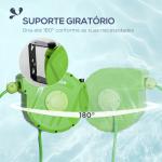 Carrete para Mangueira 10m+1m Enrolador de Mangueira Montado na Parede Enrolador Automático 180º Giratório 35,5x11,x5x27,5cm Verde