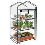Estufa de Jardim de 3 Níveis Estufa de Terraço com 3 Prateleiras para Cultivo de Plantas Flores 59x39x127 cm Transparente