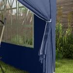 Tenda de Jardim com Paredes Laterais Amovíveis Janelas Porta com Zíper e Bolsa de Transporte 295x295x195 - 258 cm Azul