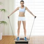 Plataforma de Vibração com 2 Bandas Elásticas para Treinamento de Fitness 200 W com Controle Remoto e Carga 120 kg