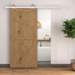 Ferragens para Porta Corredeira Kit de Acessórios para Porta Corredeira de Madeira com Guia de Chão Trilho de Aço de Carbono Branco