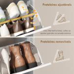 Sapateira Estreita com 3 Gavetas Rebatíveis Prateleiras Ajustáveis e Compartimento Aberto Capacidade para 12 - 18 Pares Branco