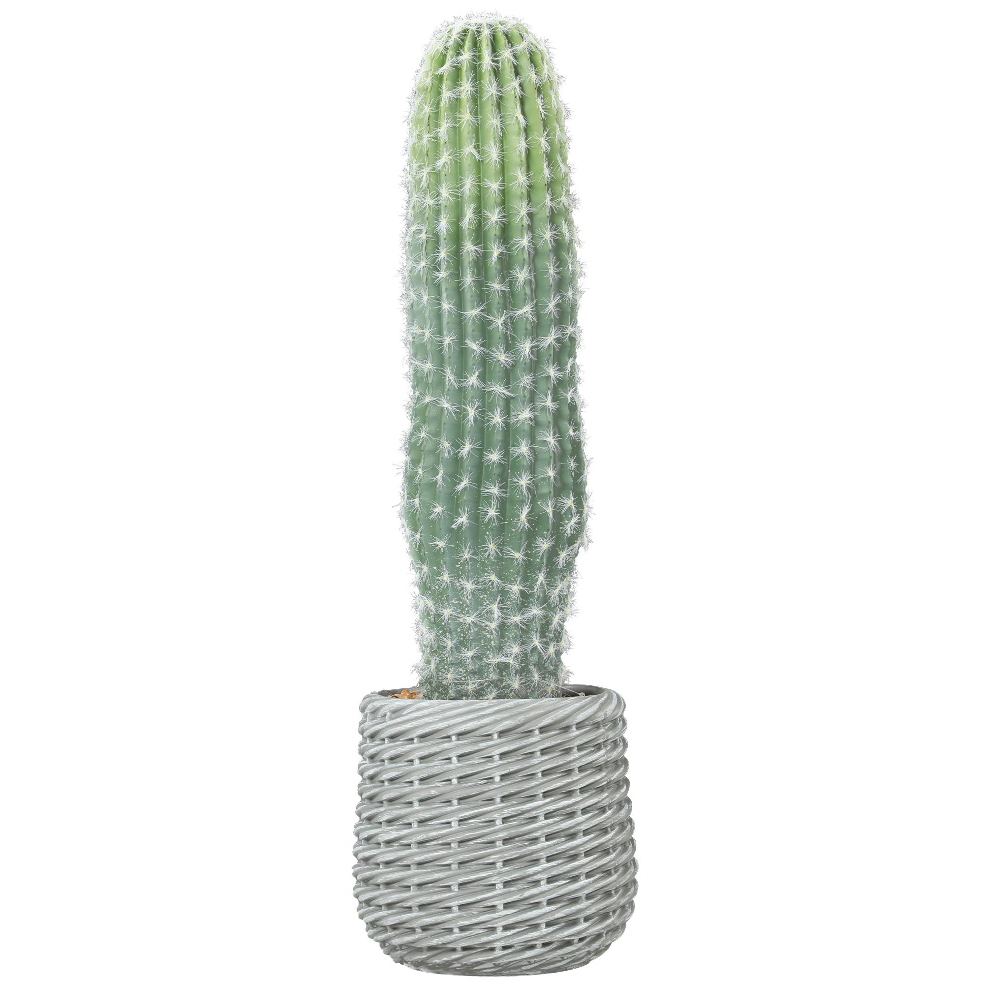 Cacto Artificial 66 cm, Planta Artificial Decorativa com Vaso para Decoração de Interiores Verde