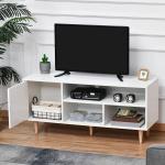 Móvel de TV para Televisores de até 60” Móvel de Sala de Estar Moderno com Armário 3 Compartimentos 120x40x55cm Branco