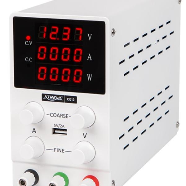 Fonte Alimentação Regulável 0~30V 0~10A USB c/ Display - XTREME X3010