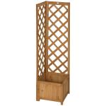Floreira com Treliça de Madeira Caixa de Plantio com Suporte para Plantas Trepadeiras 40x40x145cm Madeira