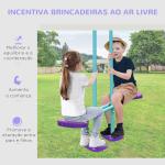 Conjunto de Baloiços de Jardim com Altura Ajustável Baloiços para Crianças com Baloiço Duplo 280x140x178 cm Azul e Roxo