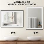 Espelho Casa de Banho com Luz LED 80x60 cm Iluminação Ajustável Função Anti - Embaciamento Função Memória Preto