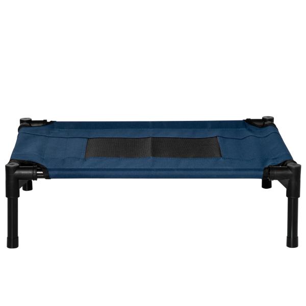 Cama para Animais de Estimação Cama Elevada para Cães Gatos Portátil Tecido Transpirável para Exterior Interior 64x46x18cm Azul