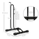 Estacionamento de Bicicletas Vertical e Horizontal com Ganchos Ajustáveis para Bicicletas de 6 a 28 Polegadas e 700 C