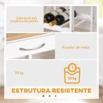 Carrinho de Cozinha com 4 Níveis com Rodas Prateleira Gaveta Bandeja 37x37x76 cm Branco