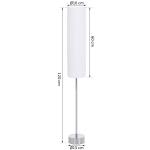 Candeeiro de Pé Moderno com Base de Aço Inoxidável Cor Branca 120cm