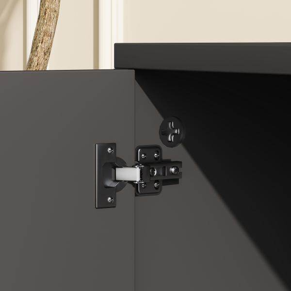Móvel de TV com Rodas para Televisores até 42 Polegadas com 1 Porta 2 Compartimentos Abertos Prateleira 80x45x41 cm Preto