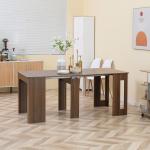 Mesa de Jantar Extensível para 4 - 6 Pessoas com Lateral Abatível Mesa Auxiliar Multifuncional 180x85x75cm Marrom