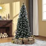 Árvore de Natal Artificial Ø75x180cm com 630 Ramas e 37 Pinhas Folhas de PVC Base Dobrável e Suporte Metálico Decoração de Natal para Interiores Verde