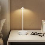 Conjunto de 2 Candeeiros de Mesa Recarregáveis por USB Reguláveis com Controlo Táctil 3000K/4500K/6500K Ø10x30 cm Branco