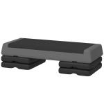 Step para Fitness Antideslizante Altura Regulável 3 Níveis de 10,5/15,5/20,5 cm Capacidade 250 kg 77x36x20,5 cm Cinza e Preto