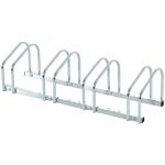 Estacionamento para 4 Bicicletas Suporte de Aço para Estacionar Bicicletas no Chão para Interior e Exterior 110x33x27 cm Prata