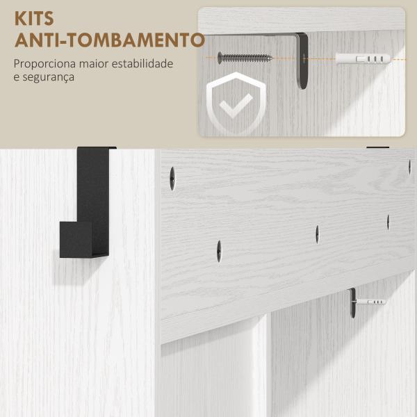 Sapateira Estreito com 2 Compartimentos Rebatíveis Prateleiras Ajustáveis para 12 Pares para Espaços Pequenos 106,7x26x116cm Branco