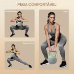 Kettlebell de 10 kg Pesa Russa Preenchida de Areia Metálica e Alça Antiderrapante para Treino em Casa Ginásio Ø21x30 cm Cinzento