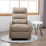 Poltrona Relax com reclinação manual até 160 ° com apoio para os pés retrátil Esponja de densidade estofada em PU 65x89x100cm