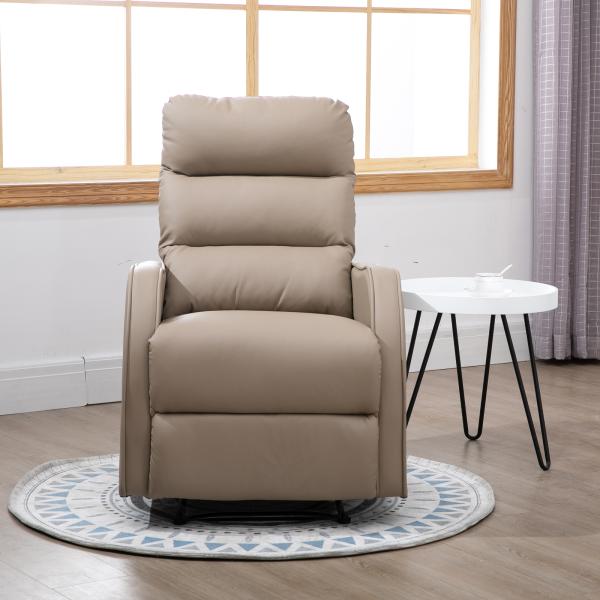 Poltrona Relax com reclinação manual até 160 ° com apoio para os pés retrátil Esponja de densidade estofada em PU 65x89x100cm