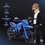 Mota Elétrica para Crianças Moto a Bateria para Crianças 6V com Rodas de Treino e Buzina 105x57x62 cm Azul